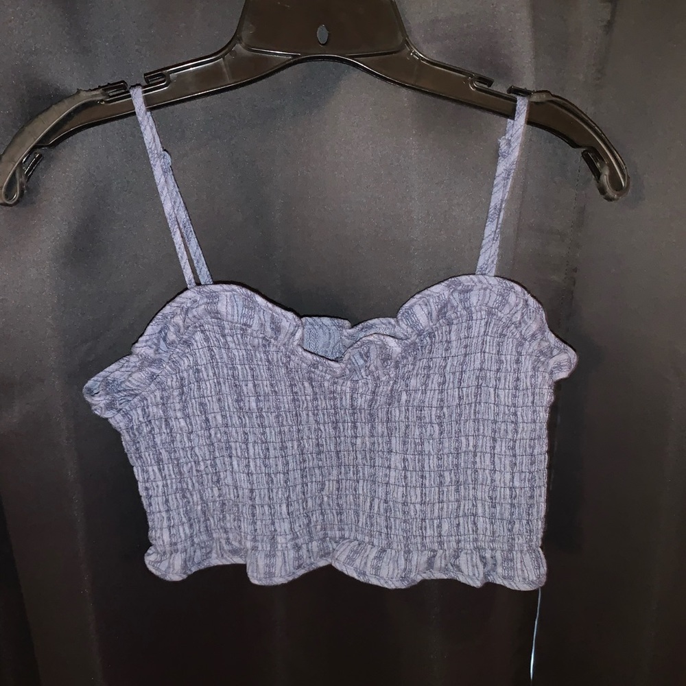 blue crop top